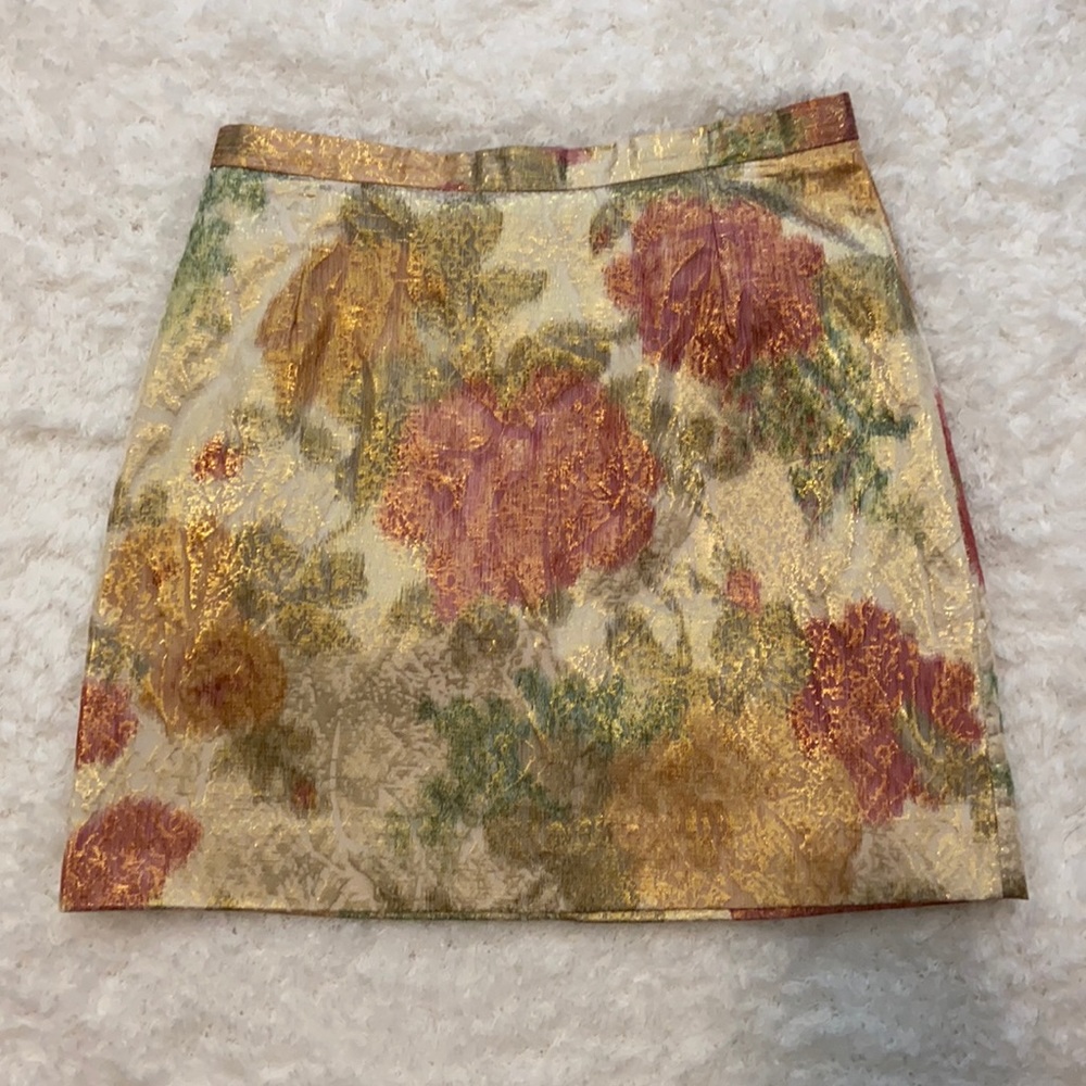 Gold floral skirt
